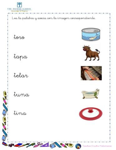 Palabras con ta, te, ti, to, tu