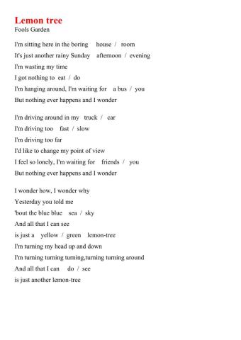Lemon tree - song