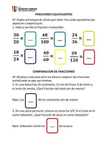 Fracciones comparación