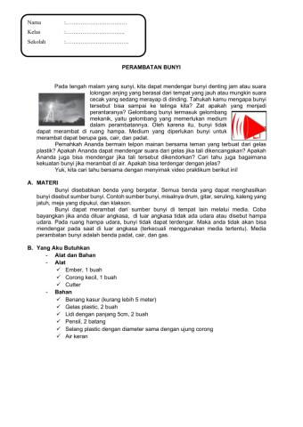 Percobaan perambatan sumber bunyi