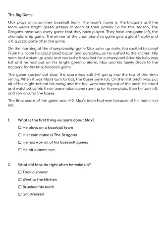 Maptest preparation - reading