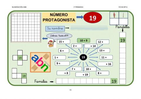 Numeración abn 1º primaria ficha 11