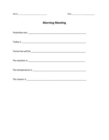 Morning Meeting Notes