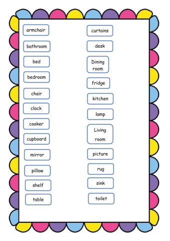 Vocabulario Inglés (casa)