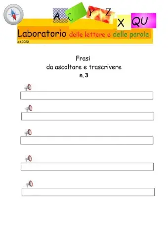 ASCOLTA E TRASCRIVI LE FRASI N. 3