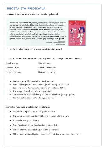 Subjetu eta predikatua