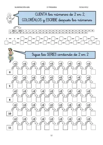Numeración abn 1º primaria ficha 12