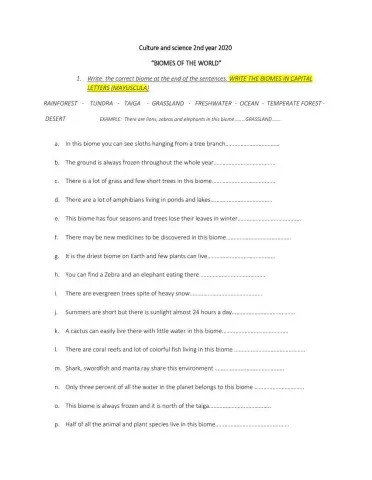 Culture and science- biomes