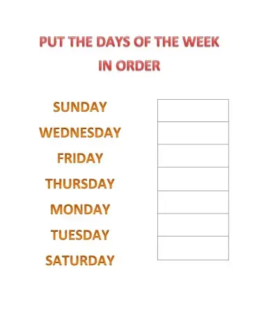 Days of the week