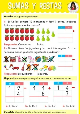 Sumas y restas hasta el 20