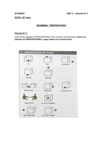 Prepositions of place