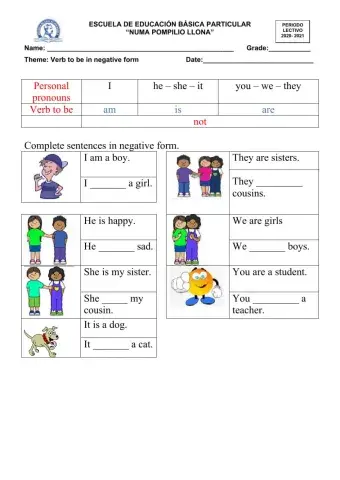 Sentence in negative form