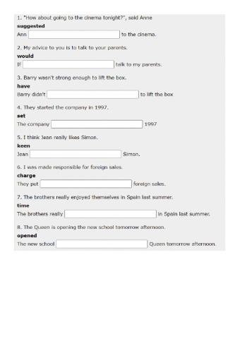 Key Word Transformations 2