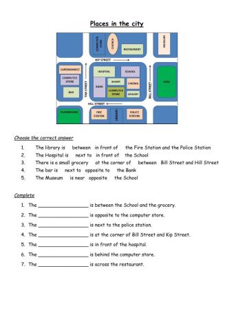 Directions - places in the city