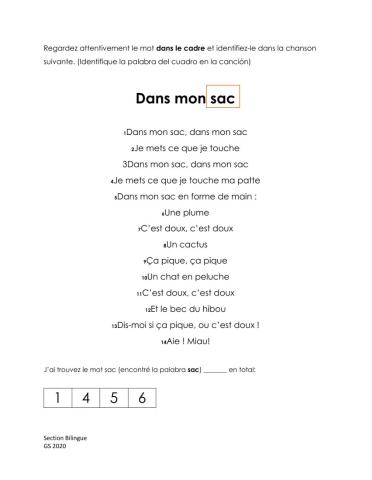 Tatou dans mon sac chanson