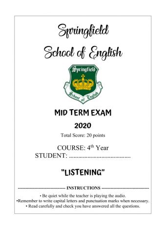 00. 4th Year - LISTENING - Mid term test