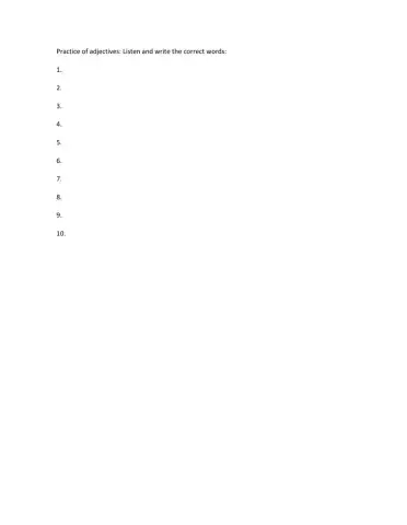 Listening adjectives