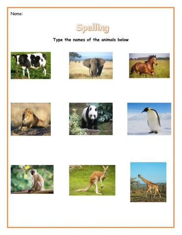 Names of Animals