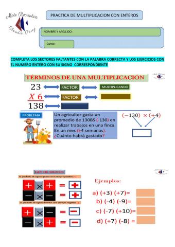 Multiplicación con enteros