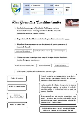 Garantías constitucionales 4to secundaria