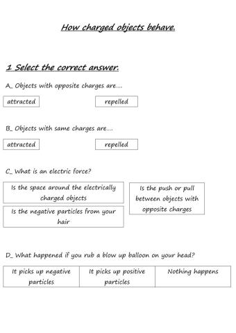 How charged objects behave