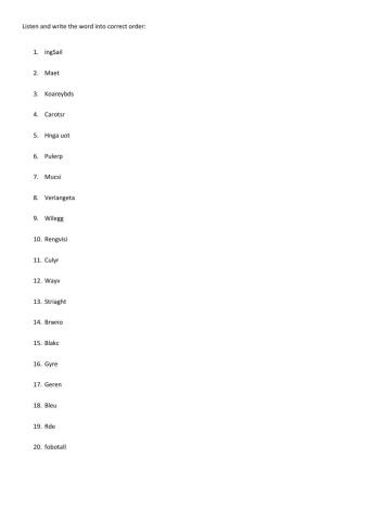 Hot Spot 2 Spelling Words For YL3