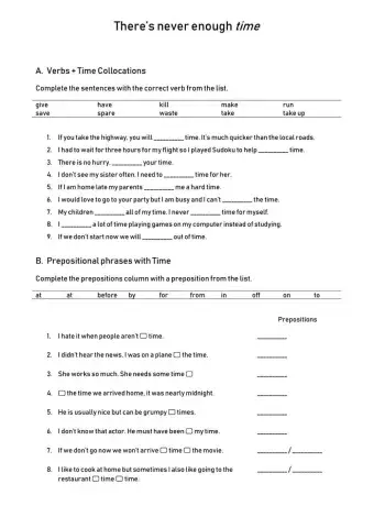 Collocations with Time