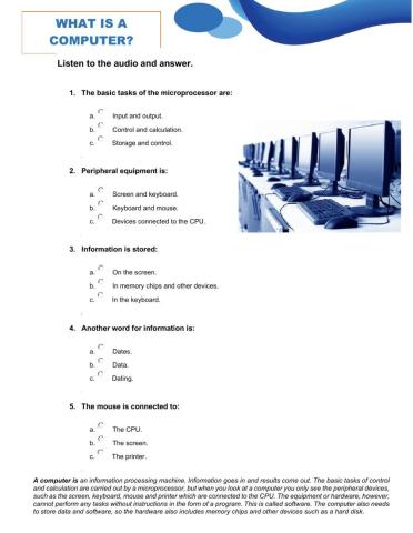 WHAT IS A COMPUTER -LISTENING 