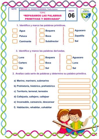 Palabras primitivas y derivadas