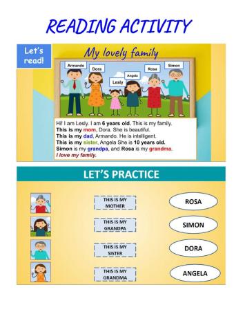 Reading task- my family