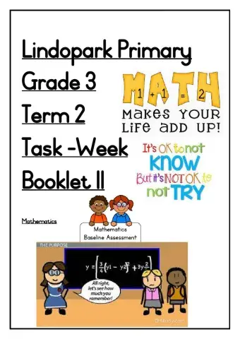 Term 2 Mathematic Task 1 Grade 3