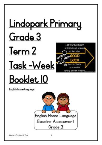 Term 2 Grade 3 English Home language Task Week 11