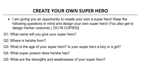 Create your own superHero - Game