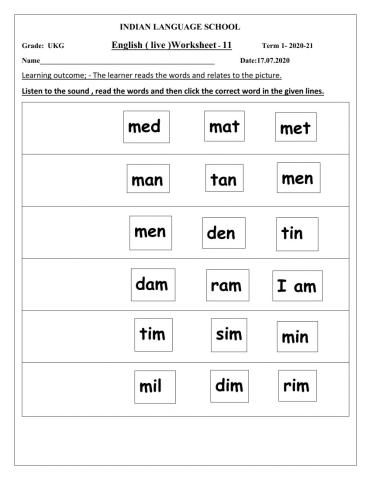 Phonics and words