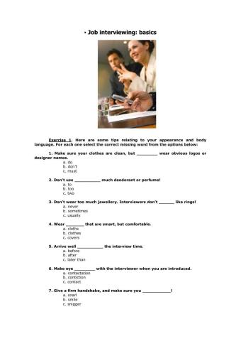 Job interviewing basics