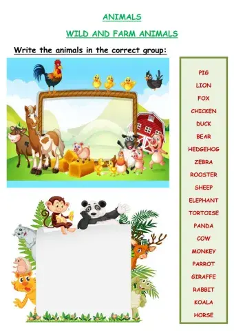 Wild and farm animals