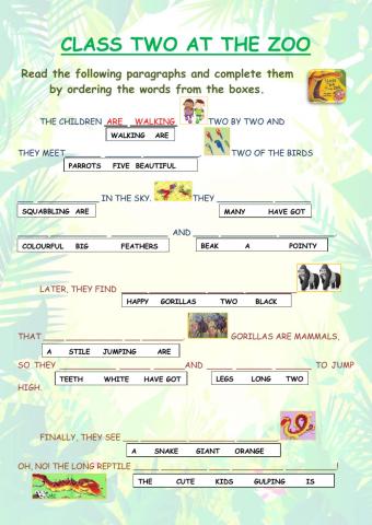 Class Two at the Zoo- Let's complete