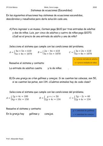 Sistemas de Ecuaciones