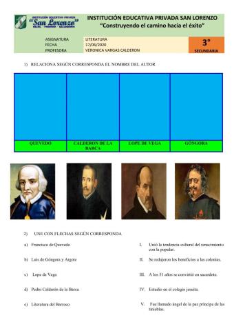 Literatura del barroco y sus representantes