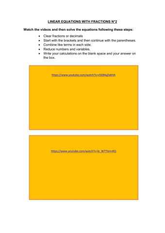 Linear equations with fraccions