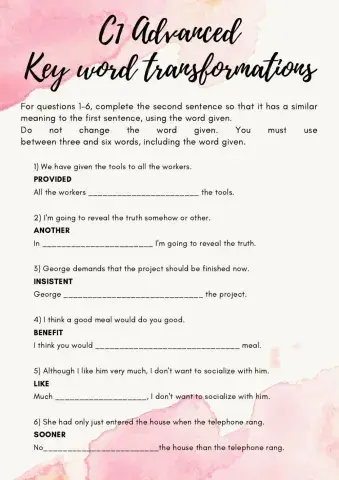 C1 Advanced - Key word transformations (16.07)