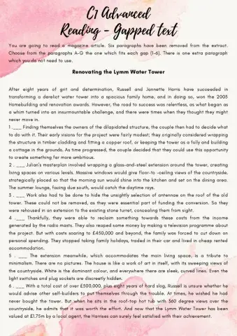 C1 Advanced - Reading Gapped text - (16.07)