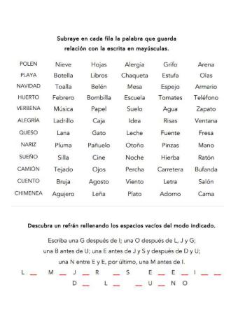 Palabras que guardan relacion