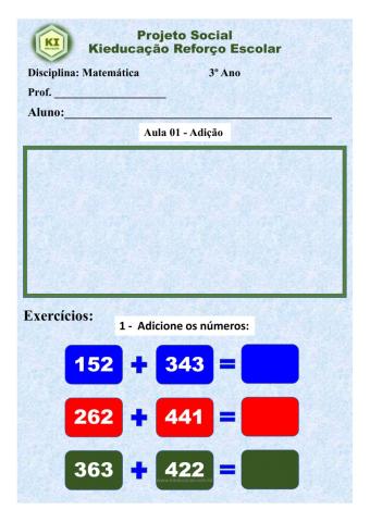 Aula 01 Adição 3º ano