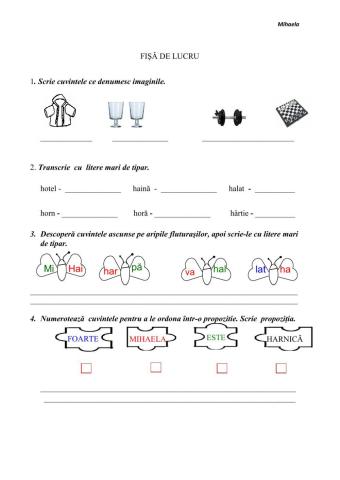 Cuvinte, propoziţii