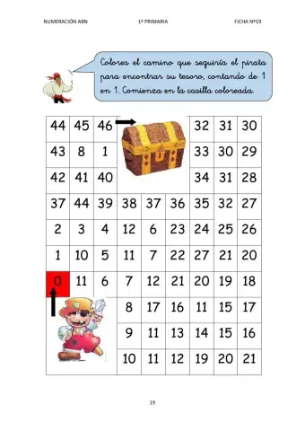 Numeración abn 1º primaria ficha 19