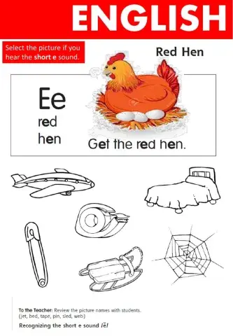 Week 21 THURS - Short -e- Sound