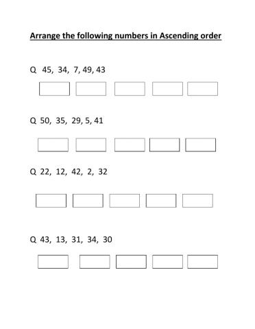 Ascending order2 class 1