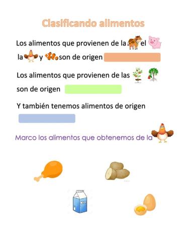 Origen de los alimentos
