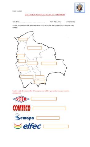 Evaluacion Cs. Sociales 1º Trimestre 2º Primaria